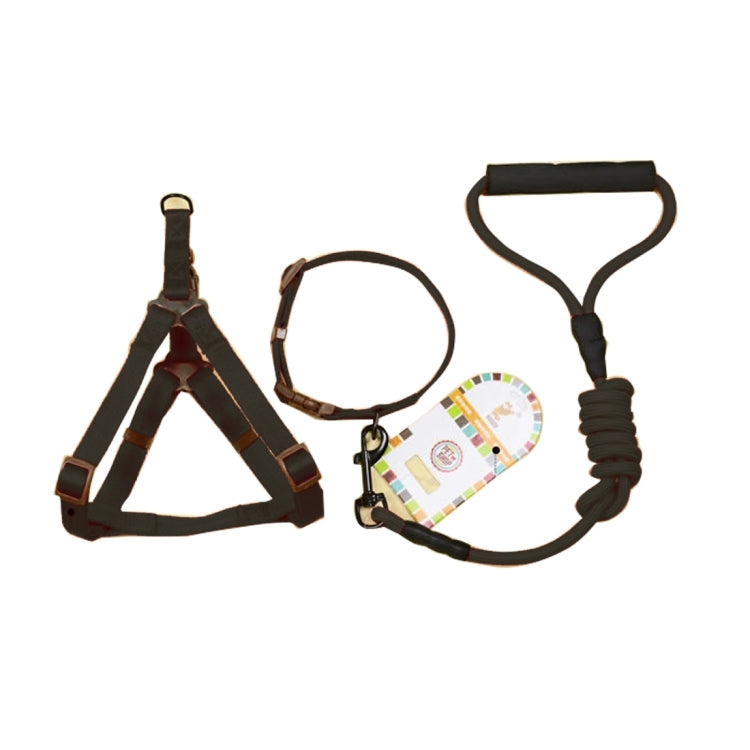 Pet Dog Collar + Harness + Leash Three Sets, M, Harness Chest Size: 43-67cm, Collar Neck Size: 33-52cm, Pet Weight: 15kg Below