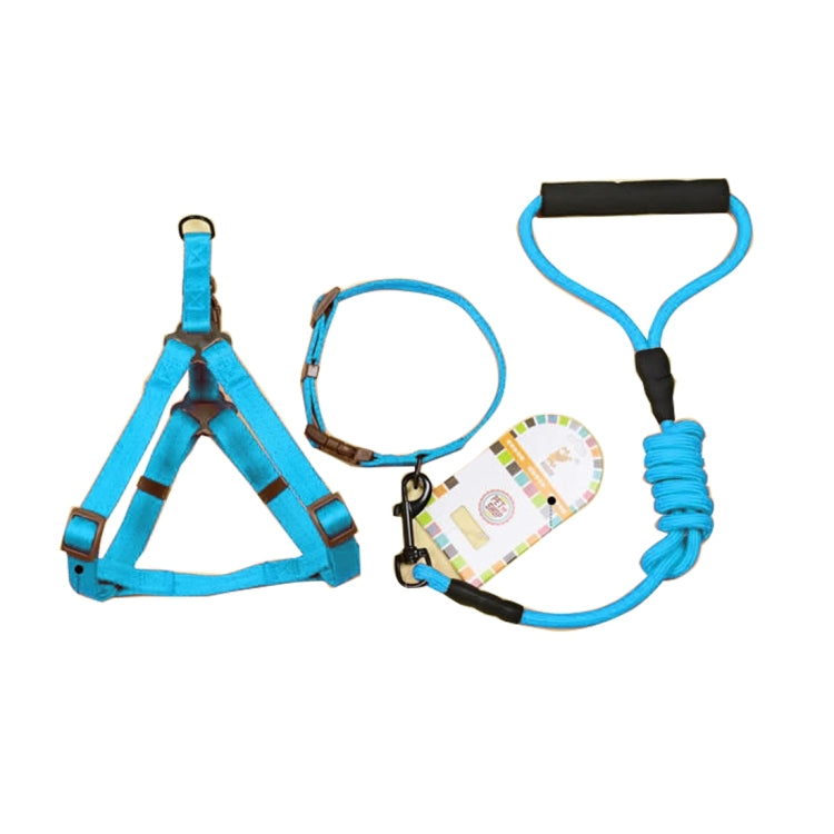 Pet Dog Collar + Harness + Leash Three Sets, M, Harness Chest Size: 43-67cm, Collar Neck Size: 33-52cm, Pet Weight: 15kg Below