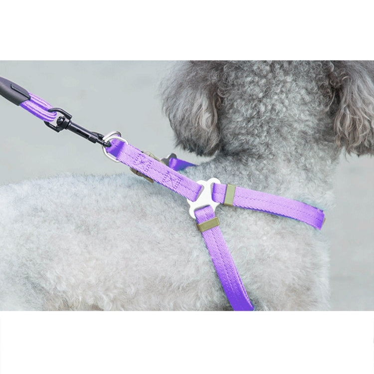 Pet Dog Collar + Harness + Leash Three Sets, M, Harness Chest Size: 43-67cm, Collar Neck Size: 33-52cm, Pet Weight: 15kg Below