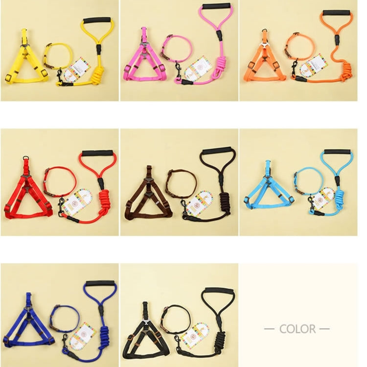 Pet Dog Collar + Harness + Leash Three Sets, M, Harness Chest Size: 43-67cm, Collar Neck Size: 33-52cm, Pet Weight: 15kg Below