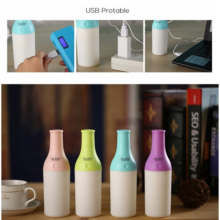Imycoo WT2022 1.5W Creative Portable Cool Bottle Design Mini USB Charge Aromatherapy Oil Diffuser Air Humidifier with LED Night Light, Bottle Capacity: 180ml, DC 5V