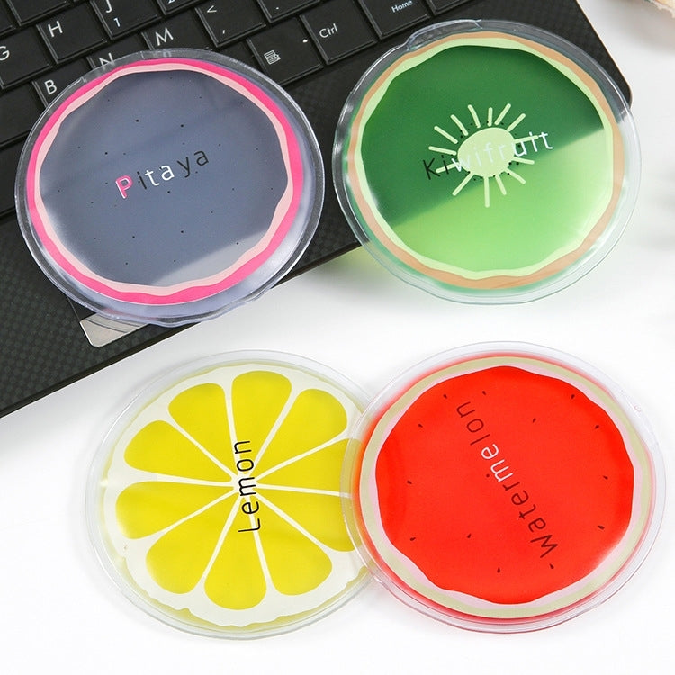 2 PCS Summer Travel Portable Cute Sweet Fruit Series Cooling Cold Ice Bag Body Care, Diameter: about 9cm, Random Color Delivery