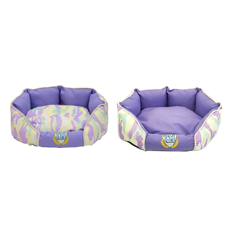 Fashion Camouflage Fully Washable Pet House Nest, Small Size: 50.0 x 40.0 x 22.0cm (Purple)
