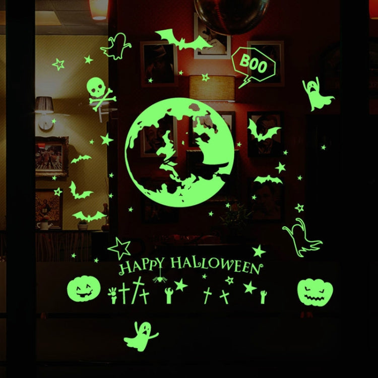 3 PCS Halloween Decorations PVC Creative Wall Decorations Luminous Stickers, Size: 30*60cm, Random Style Delivery