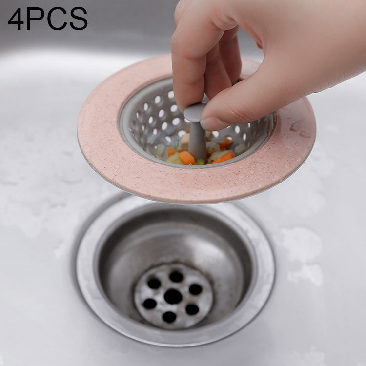 4 PCS Kitchen Drain Floor Drain Garbage Filtering Anti Blocking Flip Grade Drain Cleaning Basket, Diameter: 11cm, Random Color Delivery