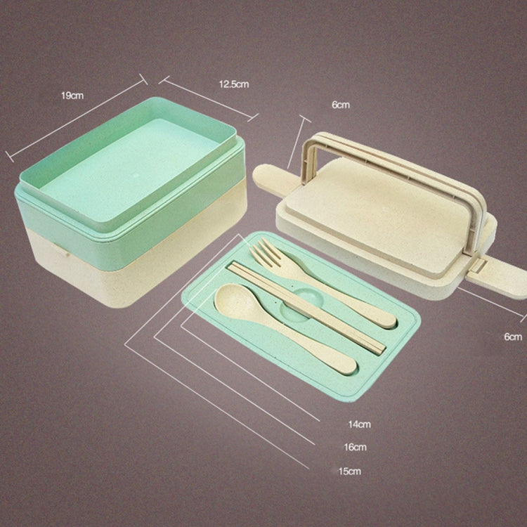 Japanese Tableware Wheat Stalk Three Layers Lunch Sushi Box, Size: 19*12.5*10.5cm (Green)