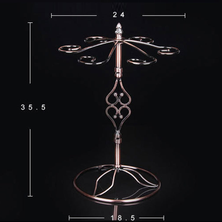 Iron Hanging Wine Glass Shelf Drain Rack Double Heart Cup Holder