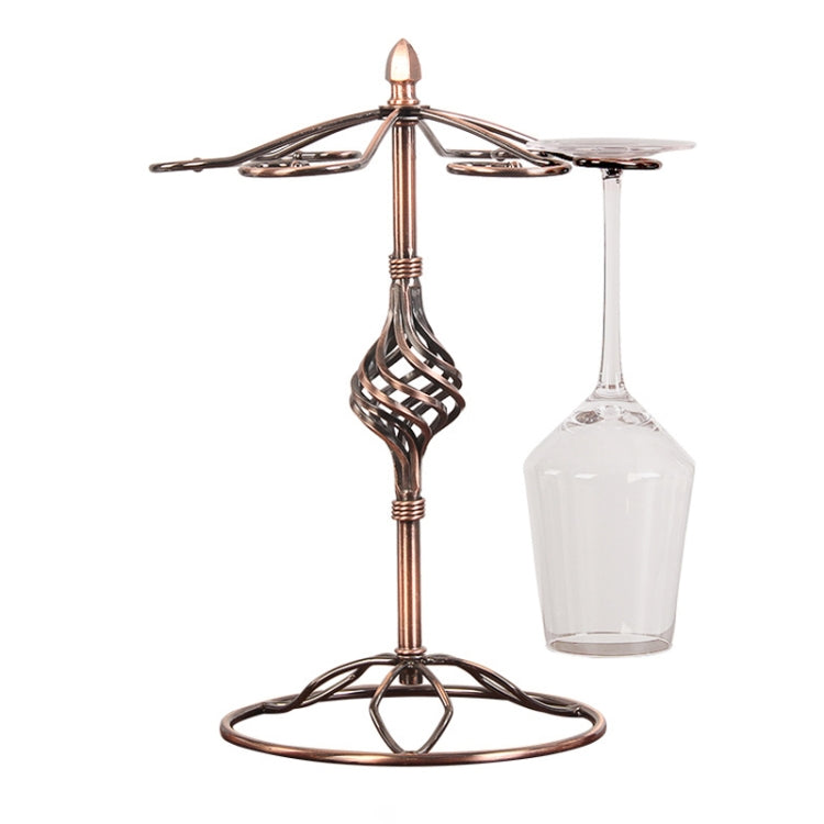 Iron Hanging Wine Glass Shelf Drain Rack Spiral Cup Holder