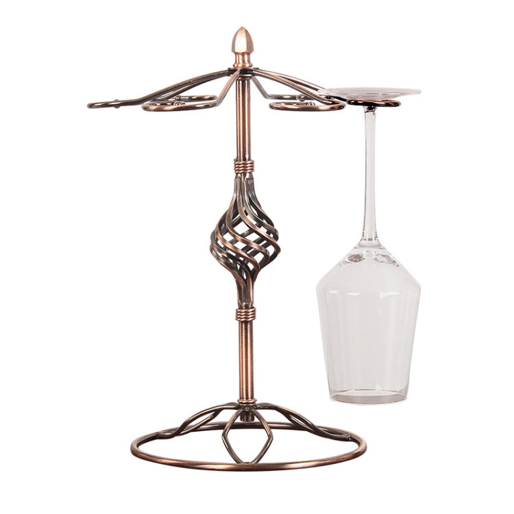 Iron Hanging Wine Glass Shelf Drain Rack Spiral Cup Holder