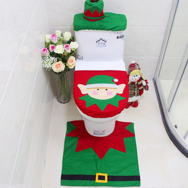 Fancy Christmas Decoration Santa Elf Toilet Lid Cover, Size: 44 x 35cm