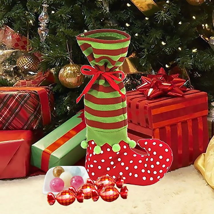 Dot Pattern Sock Christmas Dinner Table Decoration Candy Bag