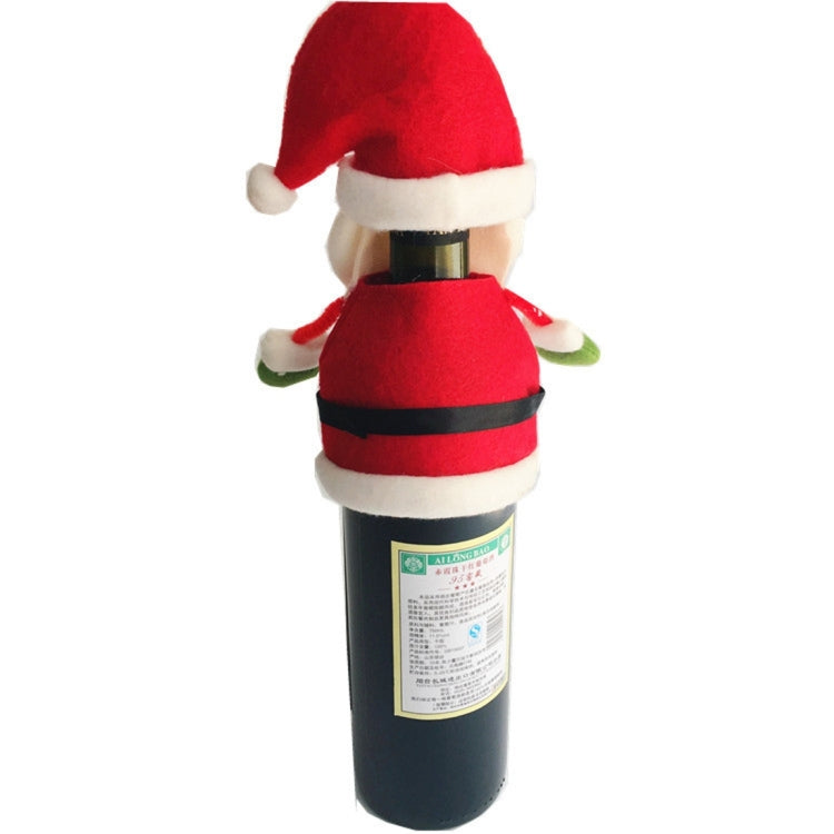 Santa Claus Christmas Dinner Table Decoration Champagne Wine Bottle Bag