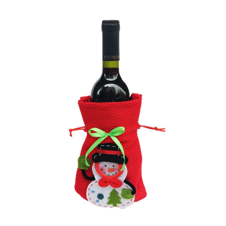 Merry Christmas Snowman Dinner Table Decoration Champagne Wine Bottle Bag Gift Bag