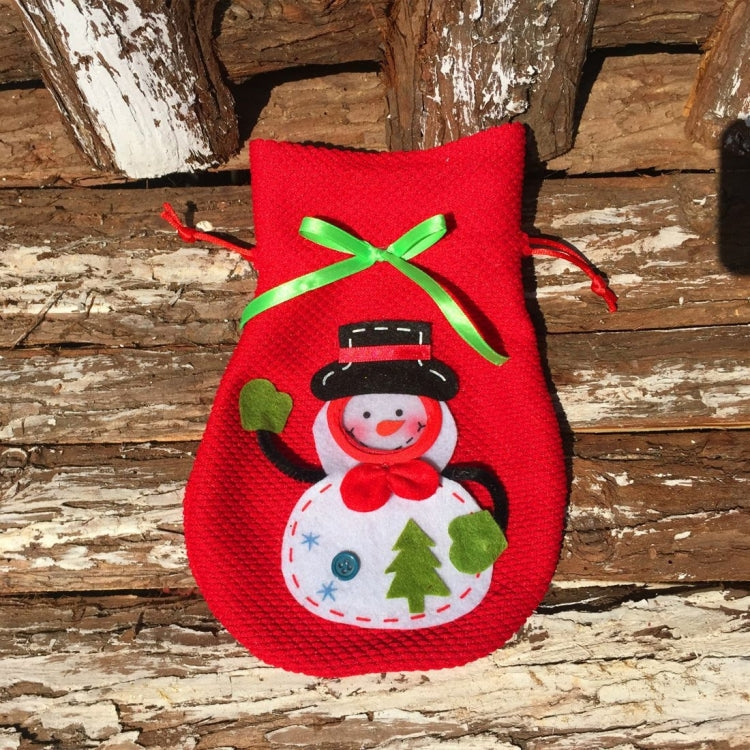 Merry Christmas Snowman Dinner Table Decoration Champagne Wine Bottle Bag Gift Bag