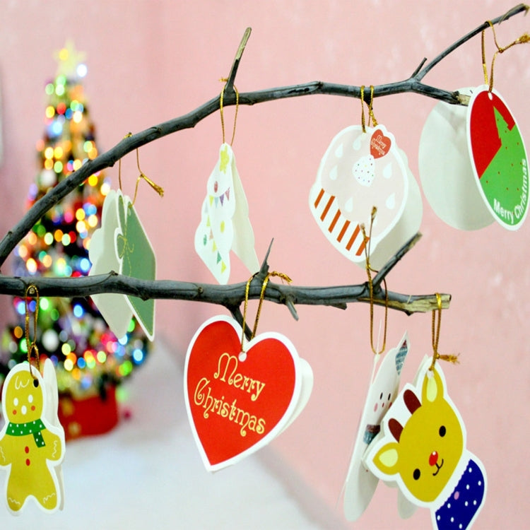 14 PCS Christmas Tree Decoration Wishing Cards Hang Ornament, Random Pattern Delivery