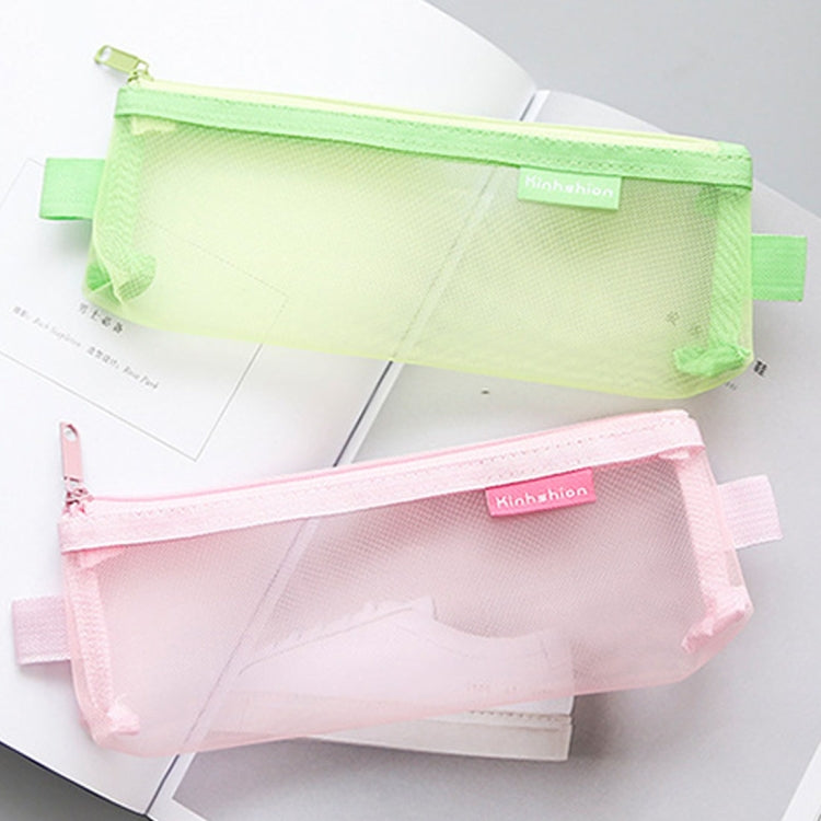 5 PCS Portable Simple and Transparent Mesh Pen Bag Storage Bag Large Capacity Stationery Bag, Random Color Delivery
