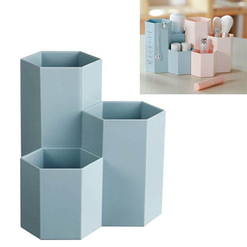 Creative Hexagon Pen Holder Stationery Cosmetics Storage Box
