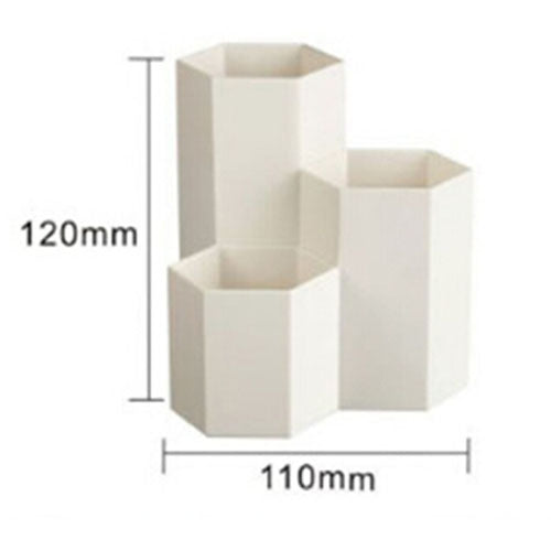 Creative Hexagon Pen Holder Stationery Cosmetics Storage Box