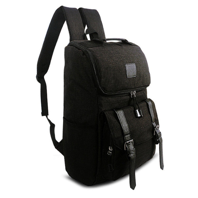 Universal Multi-Function Canvas Laptop Computer Shoulders Bag Leisurely Backpack Students Bag, Size: 43x30x14cm, For 15.6 inch and Below Macbook, Samsung, Lenovo, Sony, DELL Alienware, CHUWI, ASUS, HP(Black)