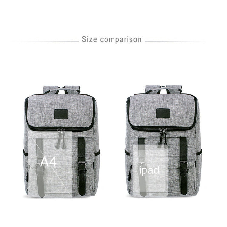 Universal Multi-Function Canvas Laptop Computer Shoulders Bag Leisurely Backpack Students Bag, Size: 43x30x14cm, For 15.6 inch and Below Macbook, Samsung, Lenovo, Sony, DELL Alienware, CHUWI, ASUS, HP(Black)