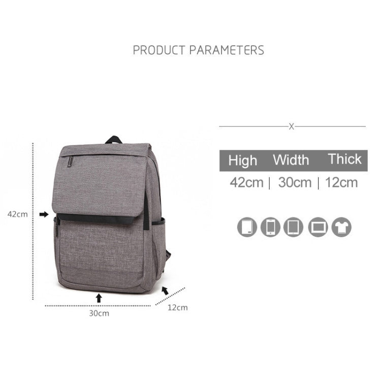 Universal Multi-Function Canvas Laptop Computer Shoulders Bag Leisurely Backpack Students Bag, Size: 42x30x12cm, For 15.6 inch and Below Macbook, Samsung, Lenovo, Sony, DELL Alienware, CHUWI, ASUS, HP