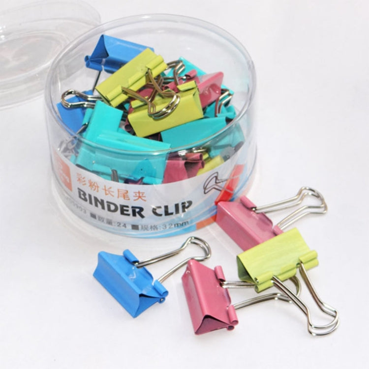 72 PCS / 3 Box Long Tail Ticket Clip Iron Clip File Clip, Random Color Delivery