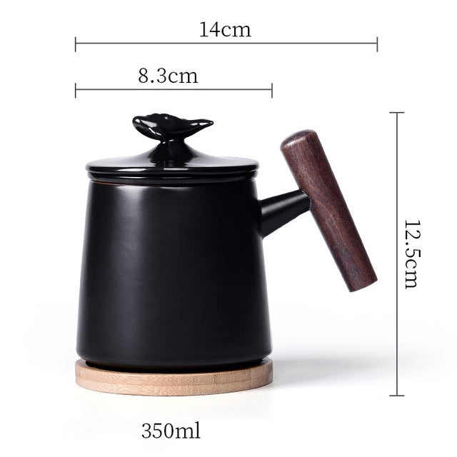 Portable Office Ceramic Mug Filter Teacup with Cover