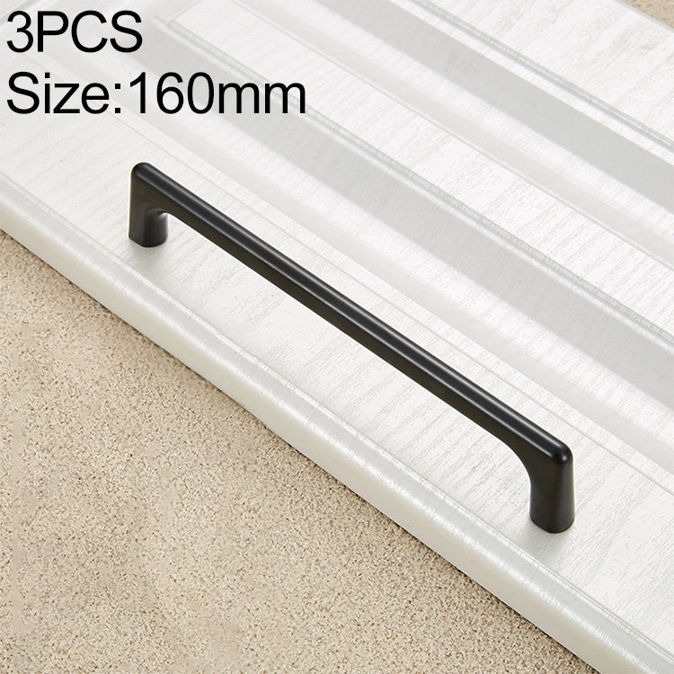 3 PCS 9011_160 Simple Black Drawer Cabinet Handle