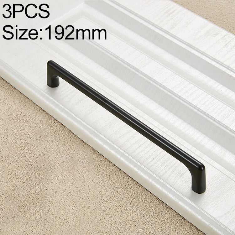 3 PCS 9011_192 Simple Black Drawer Cabinet Handle
