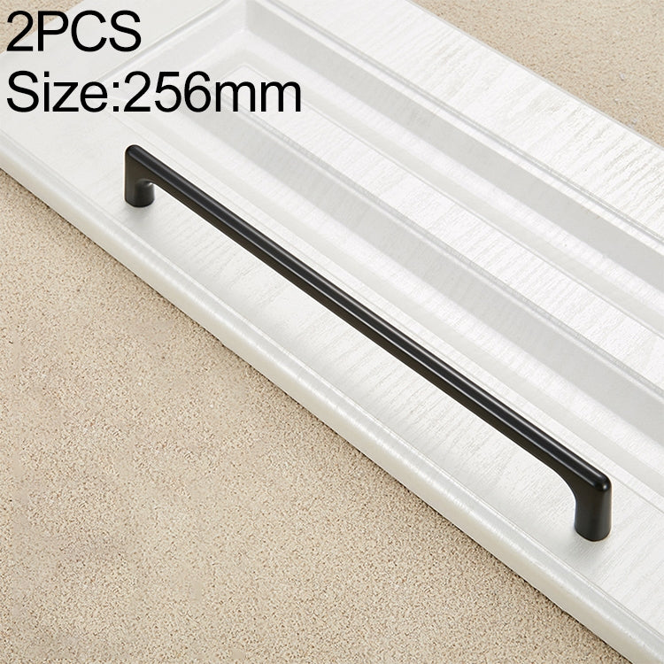 2 PCS 9011_256 Simple Black Drawer Cabinet Handle
