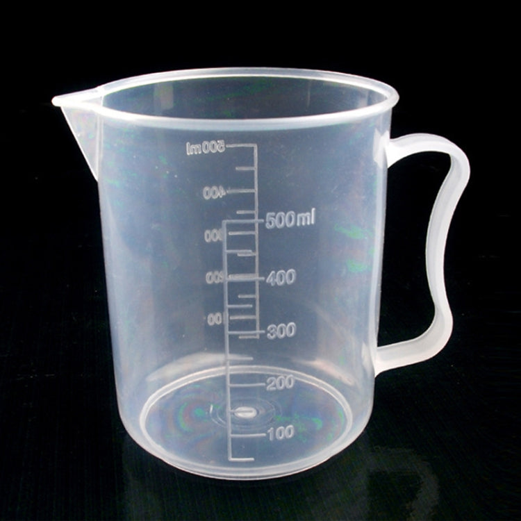 500ml Thin Section PP Plastic Flask Digital Measuring Cup Cylinder Scale Measure Glass Lab Laboratory Tools(Transparent)