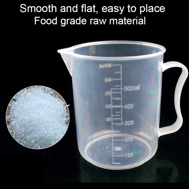 500ml Thin Section PP Plastic Flask Digital Measuring Cup Cylinder Scale Measure Glass Lab Laboratory Tools(Transparent)