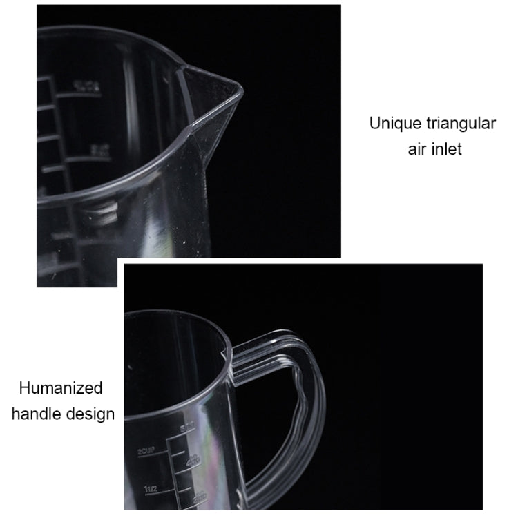 2000ml PP Plastic Flask Double Sided Digital Measuring Cup Cylinder Scale Measure Glass Lab Laboratory Tools (Transparent)