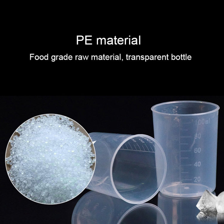 10 PCS 100ml PP Plastic Flask Digital Measuring Cup Cylinder Scale Measure Glass Lab Laboratory Tools(Transparent)