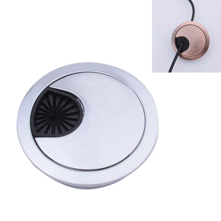 2 PCS Desk Computer Desktop Zinc Alloy Round Threading Box Hole Cover, Hole Diameter: 80mm