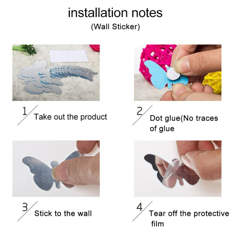 2 PCS Creative 3D Vase Style Mirror DIY Wall Sticker Set, Size: 40*60cm