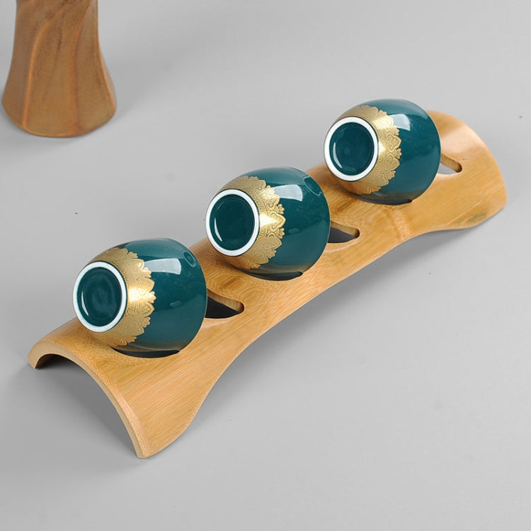 Portable Bamboo Hollowing Kung Fu Tea Set Tea Cup Holder Drainage Rack