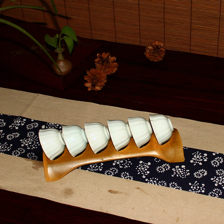 Portable Bamboo Hollowing Kung Fu Tea Set Tea Cup Holder Drainage Rack