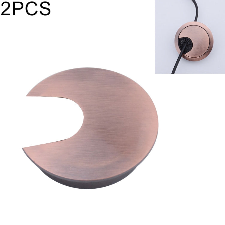 2 PCS Desk Computer Desktop Zinc Alloy Round Threading Box Hole Cover, Hole Diameter: 35mm
