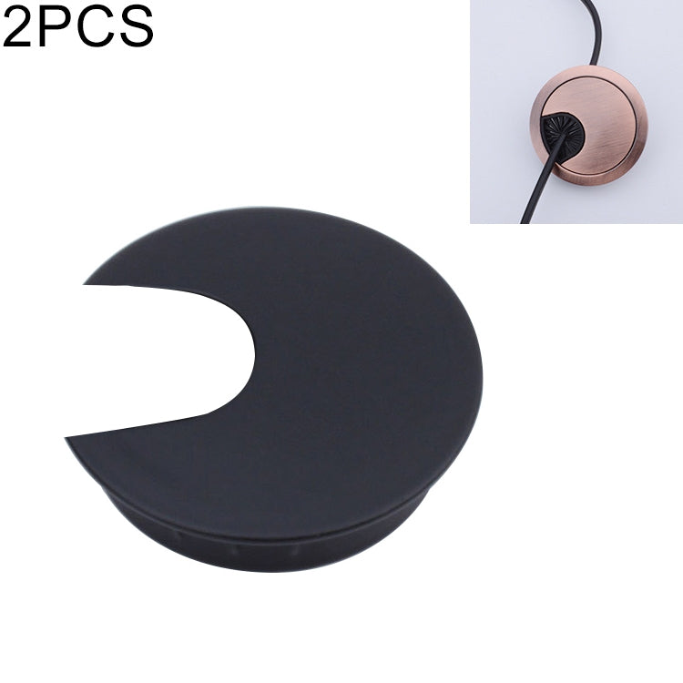 2 PCS Desk Computer Desktop Zinc Alloy Round Threading Box Hole Cover, Hole Diameter: 35mm