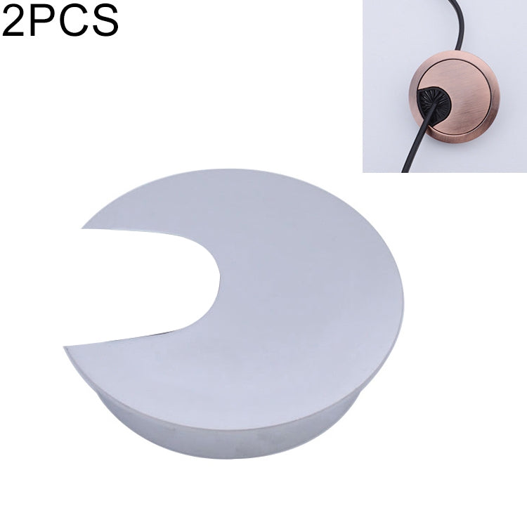 2 PCS Desk Computer Desktop Zinc Alloy Round Threading Box Hole Cover, Hole Diameter: 35mm