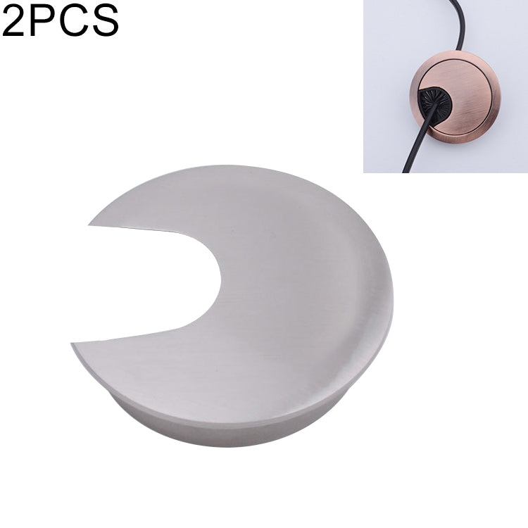 2 PCS Desk Computer Desktop Zinc Alloy Round Threading Box Hole Cover, Hole Diameter: 35mm