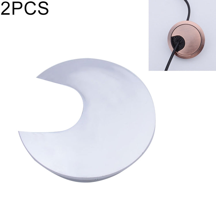 2 PCS Desk Computer Desktop Zinc Alloy Round Threading Box Hole Cover, Hole Diameter: 35mm