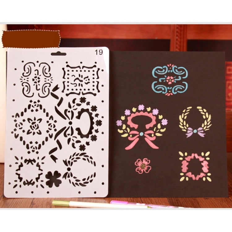 5 PCS Lace Ruler Template Photo Album DIY Manual Painting Board Hollow Template Hand Painting Drawing Tool, Random Style Delivery