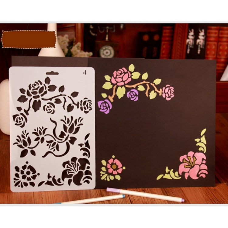 5 PCS Lace Ruler Template Photo Album DIY Manual Painting Board Hollow Template Hand Painting Drawing Tool, Random Style Delivery