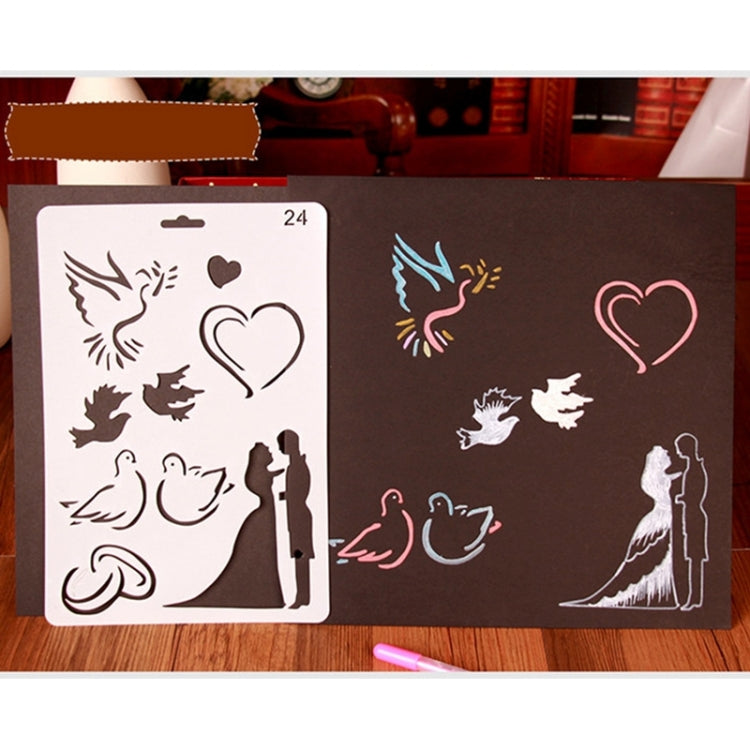 5 PCS Lace Ruler Template Photo Album DIY Manual Painting Board Hollow Template Hand Painting Drawing Tool, Random Style Delivery