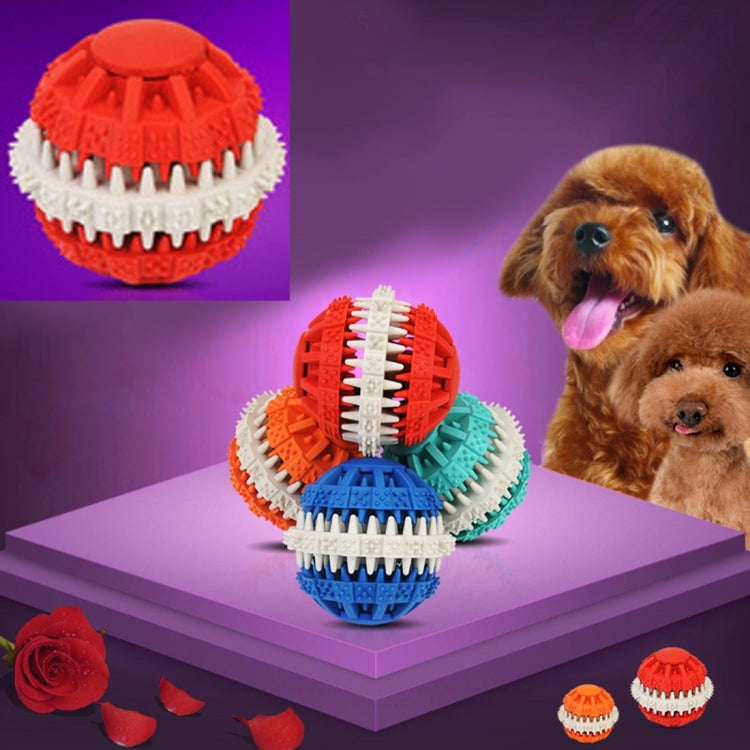 Dog Toy Balls for Pets Tooth Cleaning Chewing Toys Balls of Non-Toxic Soft Rubber , Large Size