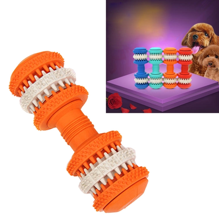 Dog Toy for Pets Tooth Cleaning Chewing Dumbbells Shape Toys of Non-Toxic Soft Rubber , Large Size,Length:15cm
