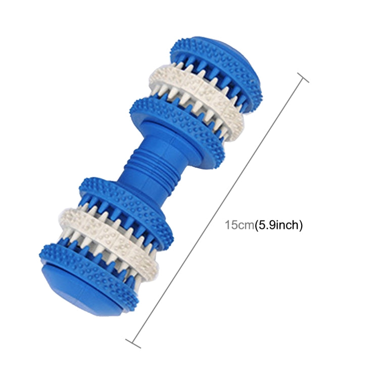 Dog Toy for Pets Tooth Cleaning Chewing Dumbbells Shape Toys of Non-Toxic Soft Rubber , Large Size,Length:15cm