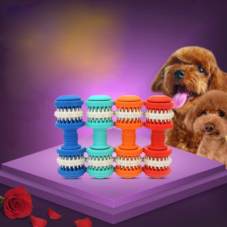 Dog Toy for Pets Tooth Cleaning Chewing Dumbbells Shape Toys of Non-Toxic Soft Rubber , Large Size,Length:15cm